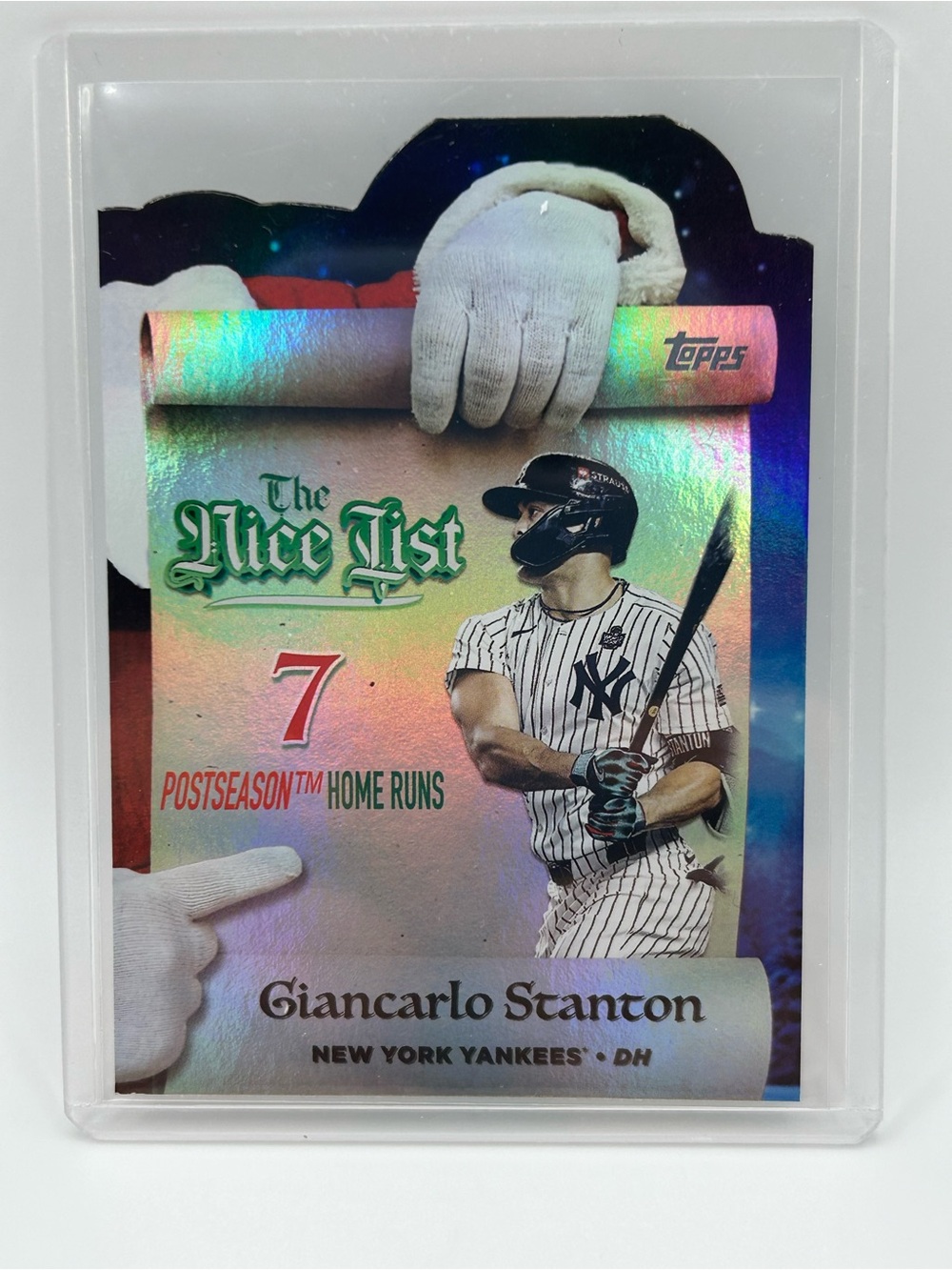 Topps Giancarlo Stanton NY Yankees Baseball Holiday Card The Nice List 🎅 MNL-18